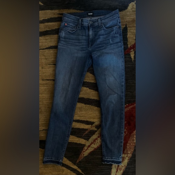 Hudson Natalie super skinny blue denim jeans Women’s 27 R 4 fringed hems EUC - Picture 10 of 13